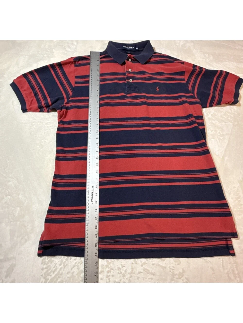 Polo Golf Ralph Lauren Red Striped Polo Shirt Men’s XLarge 100% Cotton